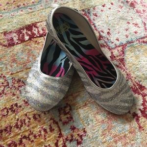 Sparkle zebra print shoes